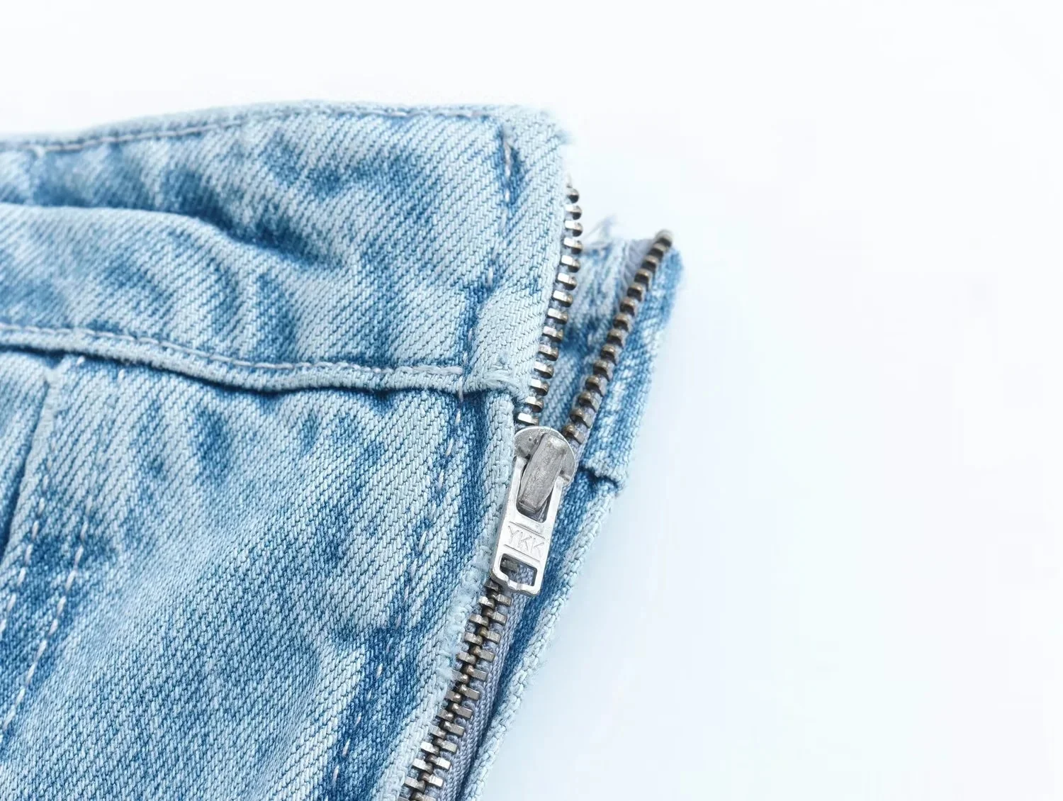 Bare-Shoulder Blue Denim Dress - Image 7