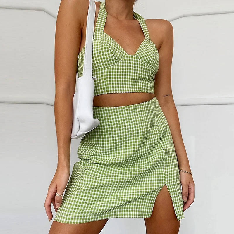 Beccah Plaid Mini Skirt Set - Image 3