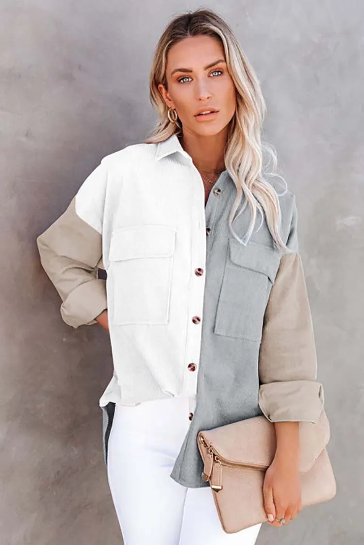 Corduroy Huescape Patchwork Shirt - Image 10