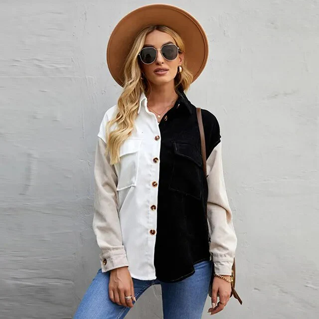 Corduroy Huescape Patchwork Shirt - Image 16
