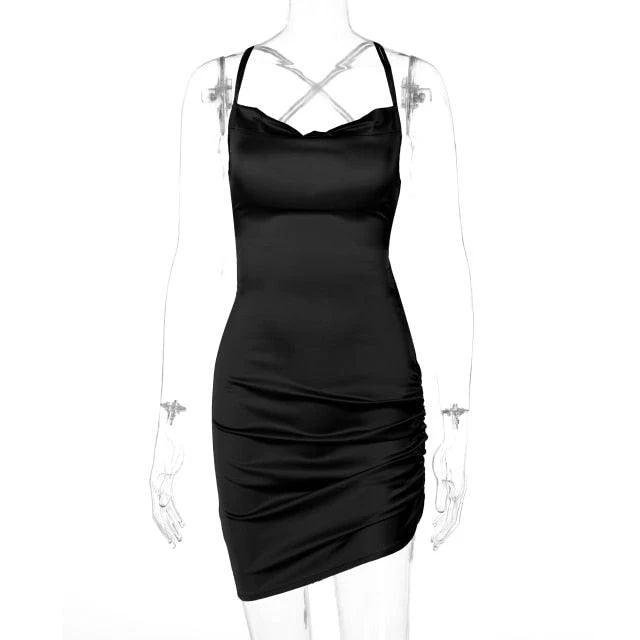 Giva Ruched Satin Dress - Image 20