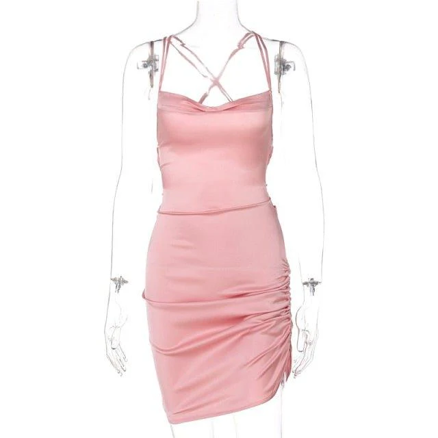 Giva Ruched Satin Dress - Image 21
