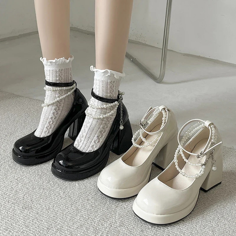Kendra Pearl Ankle Straps Pumps - Image 9