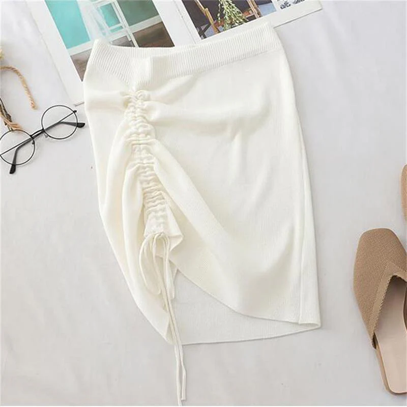 Melanie Knitted Drawstring Mini Skirt - Image 5
