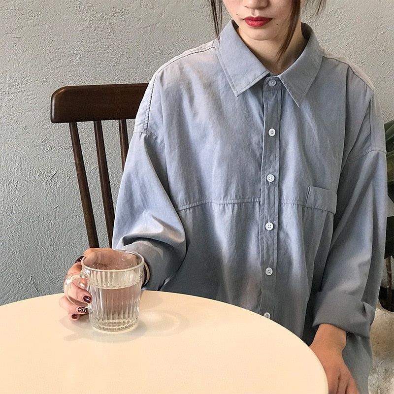Minimal Chic Drape Shirt - Image 11