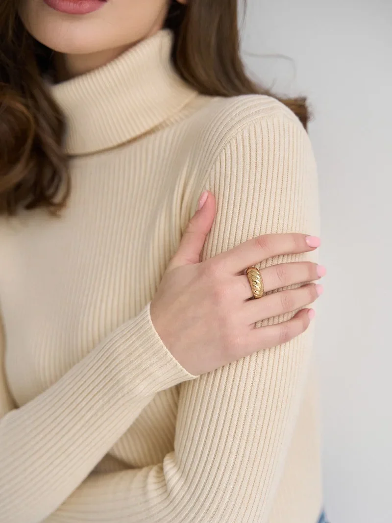 Slimline Turtleneck Knitted Top - Image 9