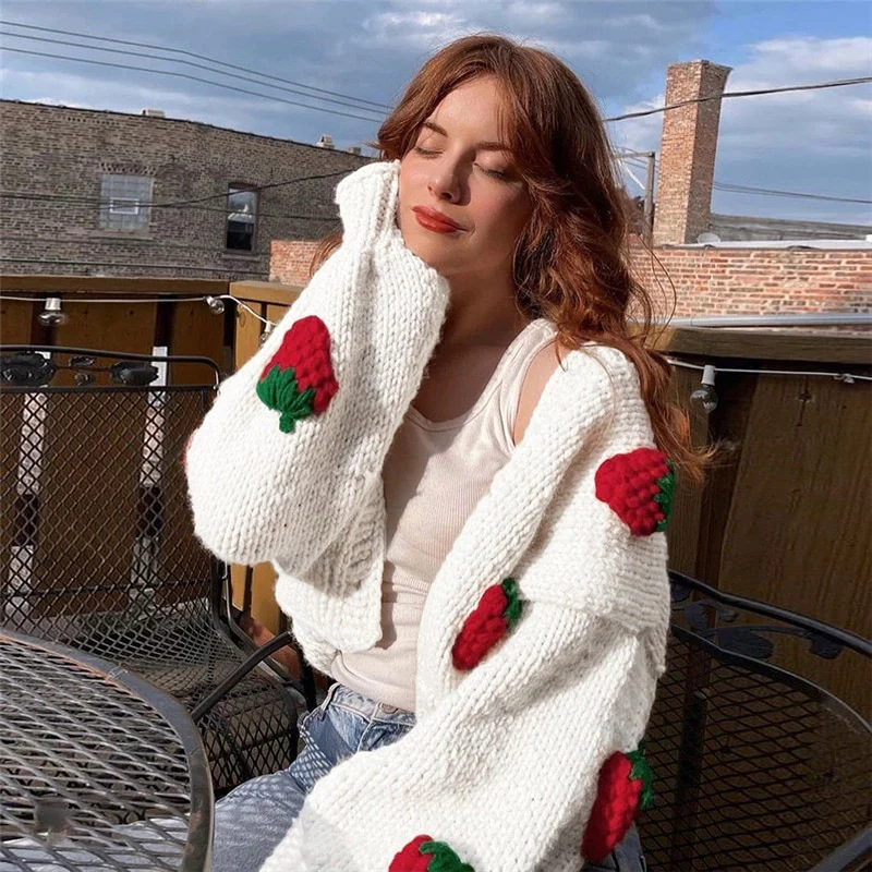 Strawberry Knitted Cardigan - Image 7