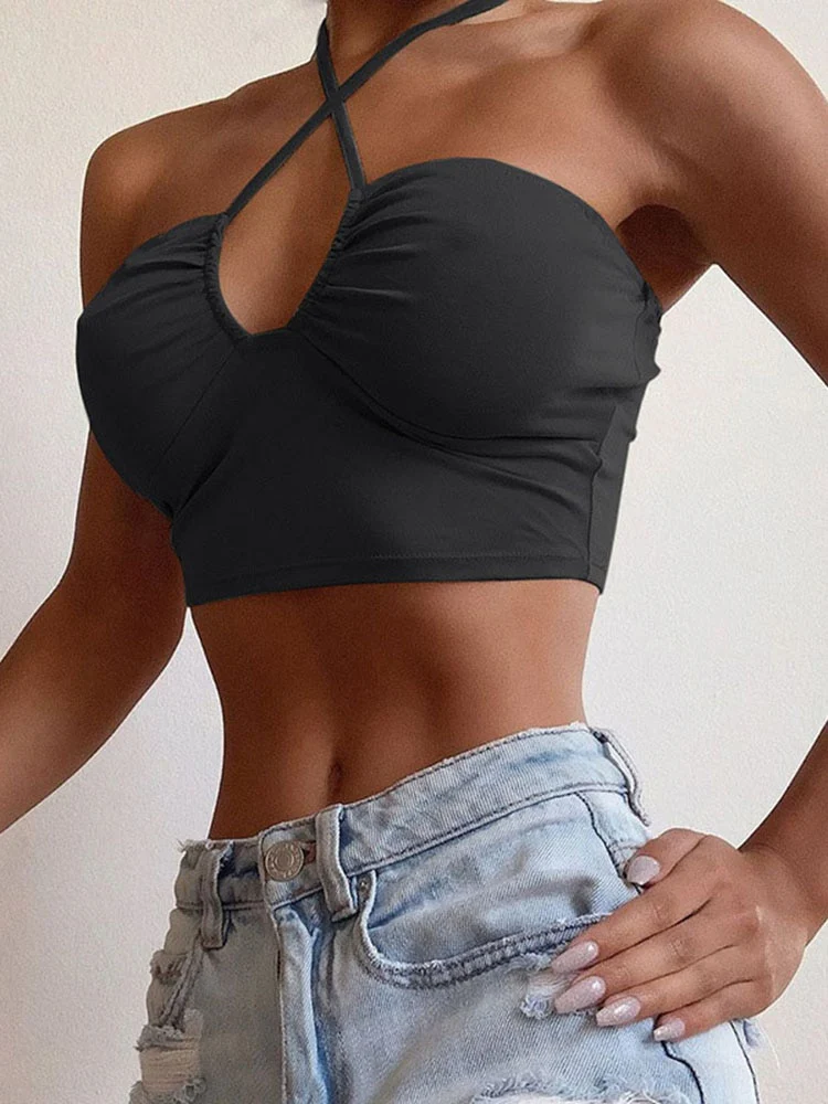 Uncomplicated Chic Lace Up Halter Top - Image 5