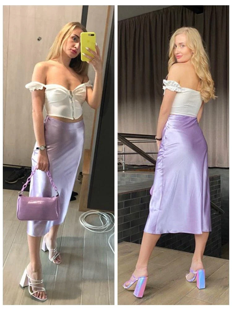 Vivian Silk High Waist Skirt - Image 6